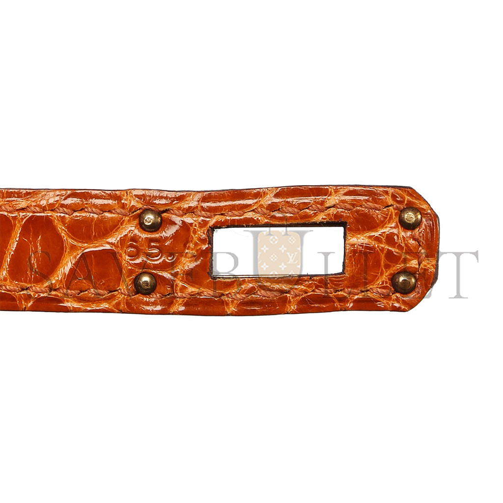 H**mes master pain dÉpice alligator kelly pochette with permabrass hardware (22*14*7cm)